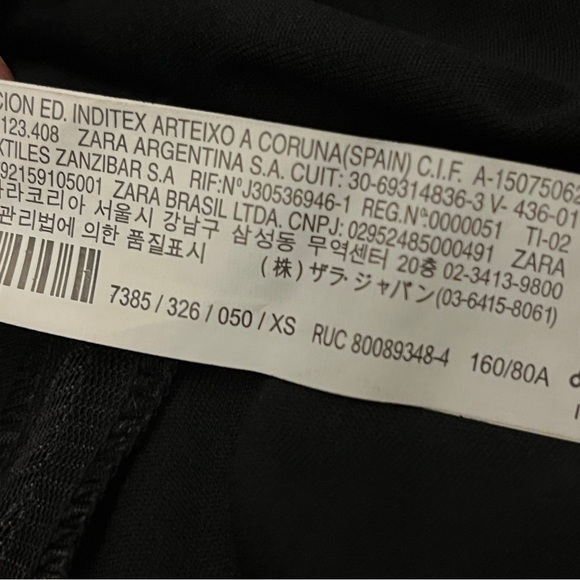 New Zara printed stretch tulle bodycon mini dress black green size XS - Picture 4 of 5